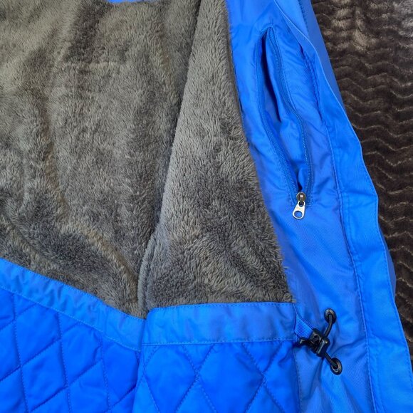 L.L. Bean Blue Hooded Raincoat Jacket Fleece Lined Womens size Medium - Picture 9 of 12